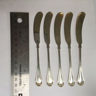 Sterling Silver Set Of 5 Small Butter Knives