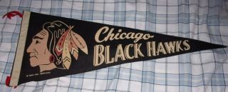1969 Chicago Blackhawks Hockey Pennant Large Pennant 29 Inches
