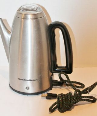 Vtg Hamilton Beach Stainless Steel 12 Cup Coffee Electric Percolator 40614 -
