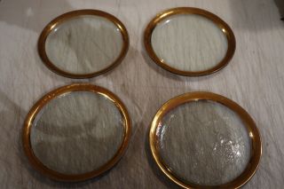 3 / Annie Glass Roman Antique 24k Gold Trim Glass 10 1/4 " Plates