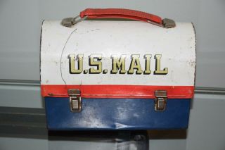 Vintage U.  S.  Mail Mr.  Zip Code Dome Metal Lunchbox No Thermos Aladdin Industries