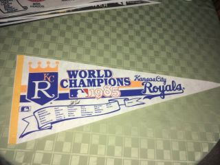 1985 Kansas City Royals World Champions Baseball Pennant