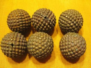Vtg 3d Round Bumpy Globe Beads Vintage Brass Findings Stampings 1 "