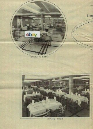 P & O ORIENT LINES DECK PLANS & BROCHURE S.  S.  ARCADIA TOURIST CLASS 11/1956 3