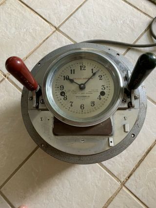 Antique Calculagraph Clock Red Pool Hall Timer Time Elapse Clock