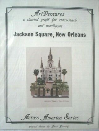 Art Ventures Cross Stitch Pattern Jackson Square,  Orleans Vintage 1986