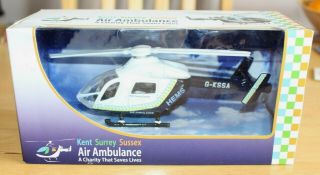 Kent Surrey Sussex (uk) Air Ambulance Md900 Die - Cast Helicopter Model Bnib