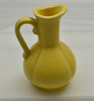 Vintage Usa Pottery Small Yellow Pitcher/creamer 4 "