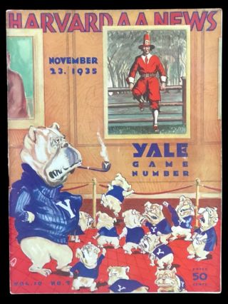 1935 Harvard Vs.  Yale College Football Game Program Harvard Stadium