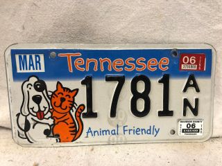 2006 Tennessee Animal Friend License Plate