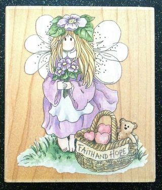 Vintage Rubber Stamp " Faith And Hope Fairy " By Stamps Happen,  Inc.  4 X 3 1/2 "