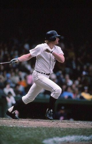 1976 Photo Slide Rusty Staub Detroit Tigers At Bat In Color