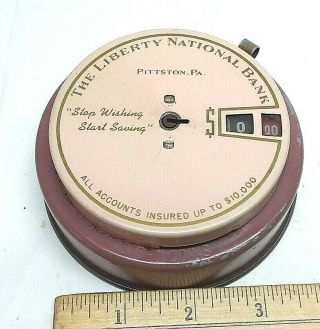 Vintage Add O Bank Coin Saver Liberty National Bank Pittston Pa With Key
