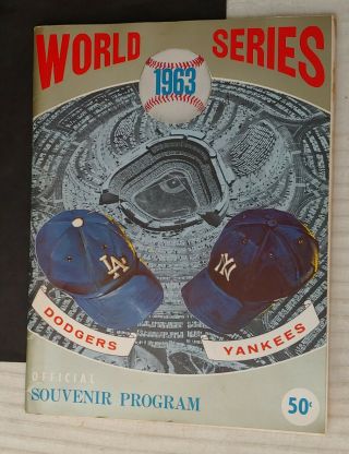 Unscored 1963 Baseball World Series Souvenir Program Yankees & Dodgers