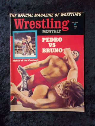 Vintage January 1973 Wrestling Monthly Pedro Vs Bruno Match Of The Century 925