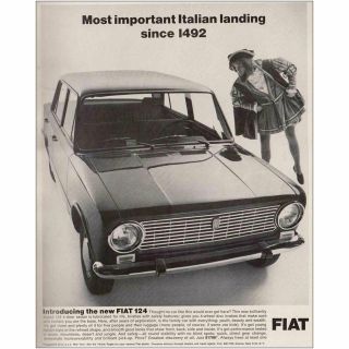 1966 Fiat: Most Important Italian Landing Vintage Print Ad