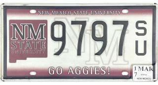 2017 Mexico State University Aggies License Plate 9797