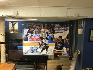 Huge 43x30 Mario Lemieux Vinyl Banner Poster Pittsburgh Penguins.  Hockey Art.