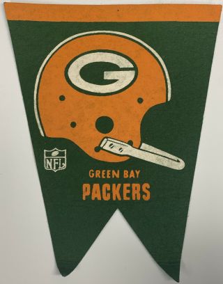 1960’s Vintage Green Bay Packers Wisconsin Nfl Football Mini Pennant 8.  5x10.  75