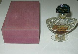 Vintage Guerlain Shalimar Baccarat Perfume Bottle & Box 1 Oz - Open/empty - 4 "