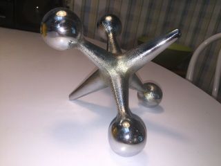 Vintage Bill Curry Ball And Jacks Bookend Chrome