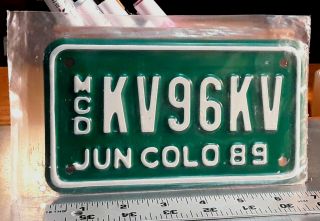 Colorado - 1989 Motorcycle Dealer License Plate - In Orig Plastic Mailer
