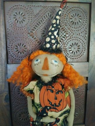Handmade Primitive Halloween Raggedy Ann Doll