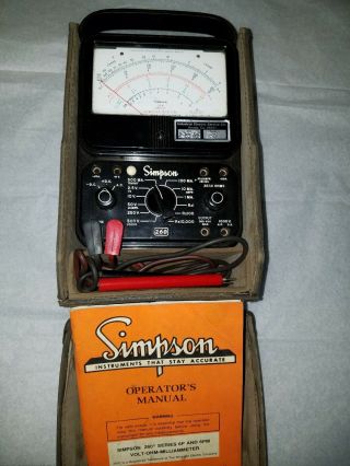 Vintage Simpson Multimeter,  Simpson Model No.  260 With Leather Case