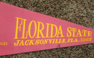 Vintage 1967 Florida State Seminoles - Gator Bowl 28 " Felt Football Pennant