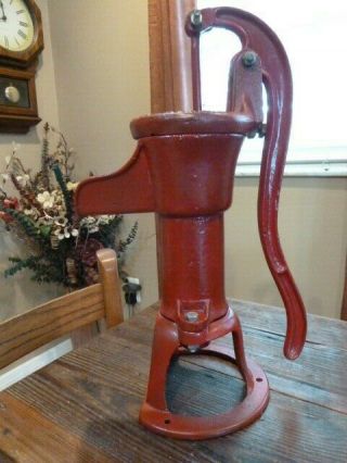 Vintage Cast Iron Red Hand Well Water Hand Pump 20 " High