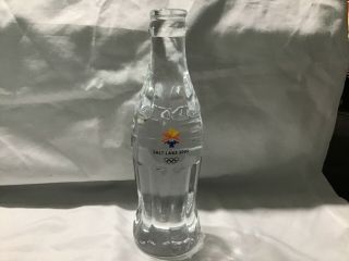 2002 Coca - Cola Salt Lake City Olympics Crystal Bottle