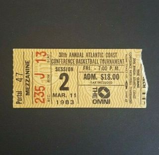 30th Annual Atlantic Coast Conference Basketball Tournament 1987 Ticket Stub