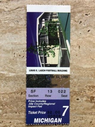 1999 Michigan Wolverines Vs Penn State College Football Ticket Stub