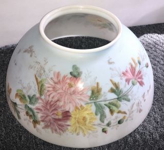 Antique Victorian Hand Painted Floral Hanging Parlor Lamp Shade