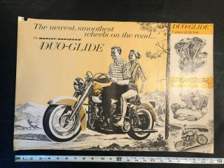 Vintage 1950s Harley Davidson Duo - Glide Poster