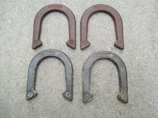 Set Of 4 Vintage,  Rodeo,  Pitching Horse Shoes,  2.  6 Pounds Each,  " Very Good "
