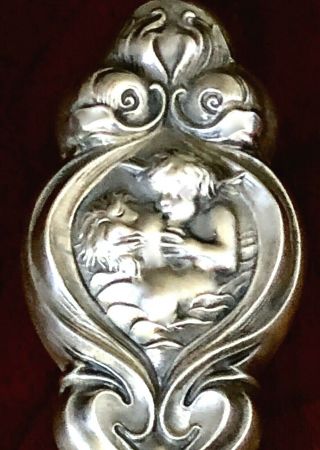 Unger Bros.  Sterling Silver Handled Art Nouveau Manicure Tool Love 