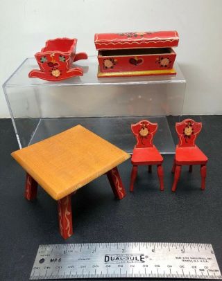 1:12 Antique German Dora Kuhn Doll House Miniature Hand Painted Table Cradle