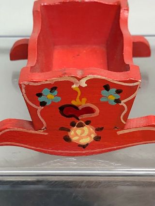 1:12 Antique German Dora Kuhn Doll House Miniature Hand Painted Table Cradle 2
