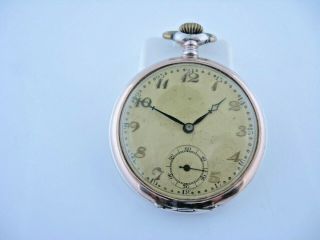 Antique German Pocket Watch 800 Silver Anker 15 Steine Fancy Dial Running