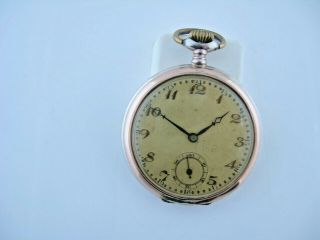 Antique German Pocket Watch 800 Silver Anker 15 Steine Fancy Dial Running 2
