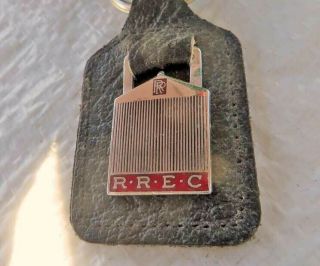 Rare Vintage Rolls Royce Enthusiasts Club Leather Key Fob,  Automobilia