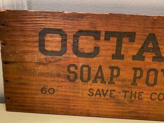 Old Vtg Wood Wooden Advertising Sign OCTAGON Soap Powder Save The Coupons 2