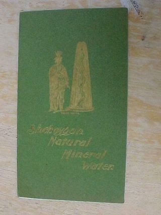 Vintage Early Sheboygan Mineral Water Co.  Booklet