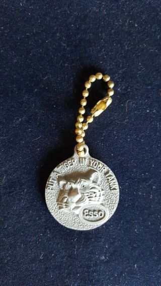 Vintage Esso Gas Oil Tiger Advertising Collectible Keychain