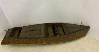 Vtg Antique Hand Made Crafted Wood Wooden Boat Model 1940 