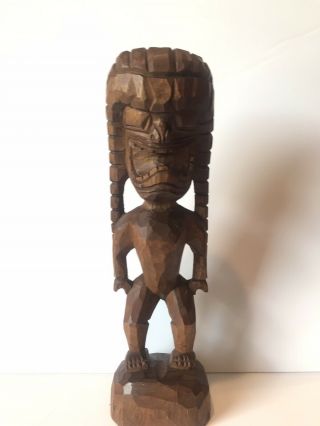 Vtg Hand - Carved Wood African Figurine Man Statue Totem God 761