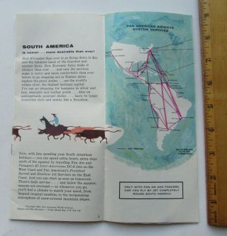 Panagra And Pan Am Jet Round South America 1962 Travel Brochure/Booklet 2