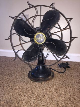 Antique Westinghouse Fan 16” Tall Style 516860 - A 60 Cycles Serial Lb
