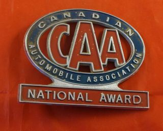 1960s CAA CAST METAL NATIONAL AWARD LICENSE PLATE TOPPER CANADA 3